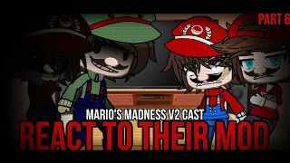 Mario's Madness V2 cast REACT to their mod | 6/? | FNF