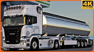 [TS-PC] ETS2 4K | PROMODS | SCANIA R580 V8 (OPEN PIPE) | SERRES 🇬🇷 - PESCARA 🇮🇹