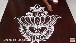 varalakshmi vratham special kalasam muggulu l friday lotus kolam design l easy rangoli