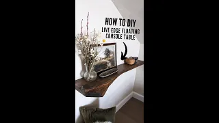How to make a floating live edge console table! #shorts #diy