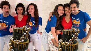 Sanaya irani and mohit sehgal arrived with barun sobti in sakshi dogra 36th birthday celebration |