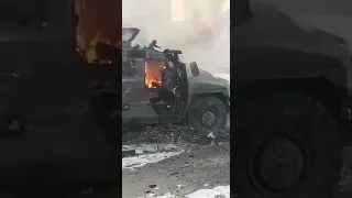 Ukraine and Russia War: Russian military truck KrAZ Shrek burning in Kharkiv