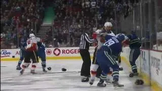 Line brawl to start Calgary Flames vs Vancouver Canucks. January 18th 2014