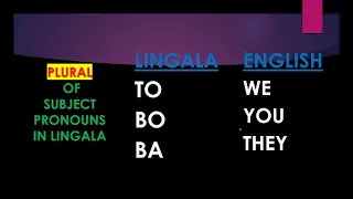 Learn SUBJECT PRONOUNS & Verb TO BE in LINGALA