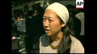 Democracy advocates hold protest outside Chinese embassy in Seoul