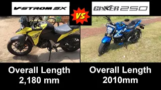 Suzuki V Strom sx250 VS Gixxer250  Comparison