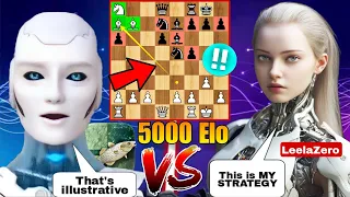 LEELAZERO Shows 5000 ELO Performance Against Stockfish 16 With Knight Sacrifice | Chess com | AI