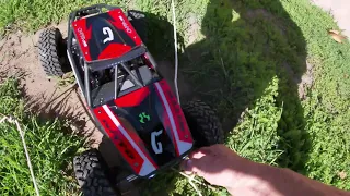 Close-up Of My Axial Capra 1.9 4ws Running The Backyard Course 01/26/22