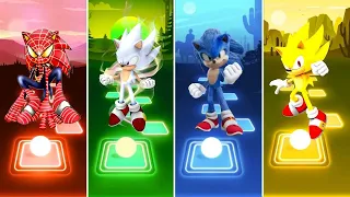 Spider Man Sonic 🆚 Sonic The Hedgehog 🆚 Super Sonic 🆚 Hyper Sonic | Sonic Tiles Hop EDM Rush