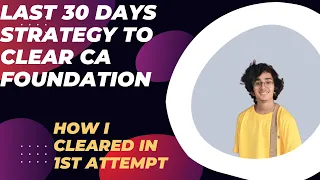 last 30 days strategy to clear ca foundation #cafoundation #castudents #ca #studyvlog