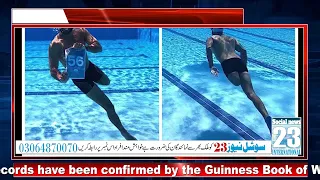 Brave swimmer won two Guinness Book of World Records titles.