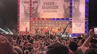 Conor McGregor Khabib Nurmagomedov UFC 229 Weigh In Face Off Crowd POV