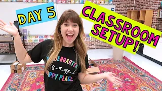 Classroom Setup Day 5 | Kindergarten Classroom Setup 2023 | Teacher Vlog | Classroom Tour | Rug Day!