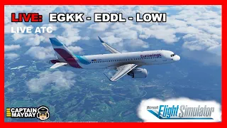 Live Flight: London - Dusseldorf - Innsbruck - Flight Simulator 2020 - FlyByWire Airbus A320 - IVAO