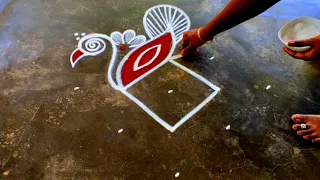 Aadi madham brids rangoli|Aadivelli specialkolam|Simplekolam|Traditional kolam|5*1dots latestmuggulu