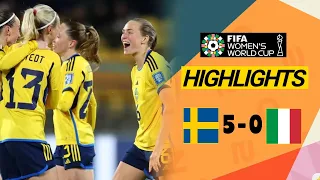 Sweden vs Italy (5-0) | VM Fotboll 2023 Damer | Mål och Höjdpunkter