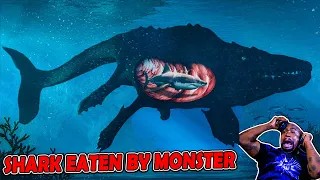 Giant Great White Shark Eaten By MONSTER Reaction!