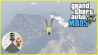 GTA 5 Mods Gameplay:Switching between Characters while Flying/Jumping/parachuting off a plane