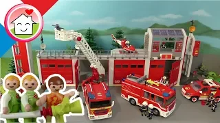 Playmobil pompiers en francais La maternelle visite les pompiers - La famille Hauser