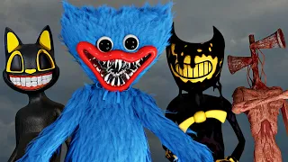 Huggy Wuggy vs Cartoon Cat vs Siren Head vs Bendy vs Light Head - Epic Creature Fights