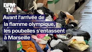 À deux jours de l'arrivée de la flamme olympique, les poubelles s'entassent à Marseille