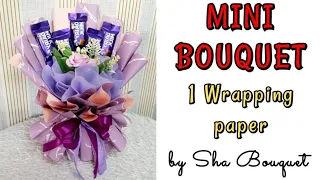 mini bouquet ll cara buat bouquet dengan 1 helai wrapping paper