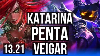 KATA vs VEIGAR (MID) | Penta, 1.7M mastery, 1000+ games, 18/4/3, Dominating | BR Master | 13.21