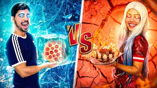 QUENTE OU FRIO COM OS VILÕES, QUEM SE DEU MAL??!! (COMIDAS CONGELADAS VS COMIDAS QUENTES) - DESAFIO