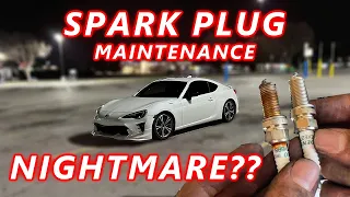 REPLACING THE SPARK PLUGS ON THE FRS! (How to replace spark plugs on 86,BRZ,FR-S)