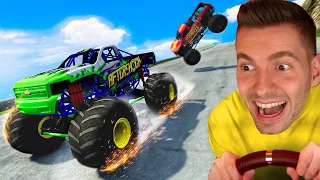 DESCI a laideira com um monster truck SEM FREIO! - BeamNG Drive