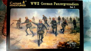 Unboxing Soldatini 1/72 - German Panzergrenadiers WW2 - Marca Caesar Miniatures - History 052