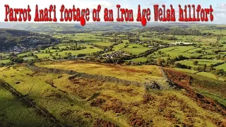 Parrot Anafi footage of an iron age Welsh hillfort