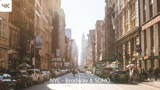 4K Walking NYC, SOHO, Broadway, Downtown NYC, Virtual Tour Broadway