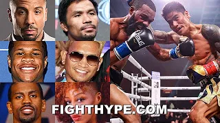 CELEBRITIES REACT TO MARK MAGSAYO BEATING GARY RUSSELL JR.: WARD, PACQUIAO, HANEY, CASIMERO, & MORE