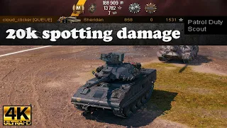 XM551 Sheridan video in Ultra HD 4K🔝 20k spotting damage, 1531 exp 🔝 World of Tanks ✔️