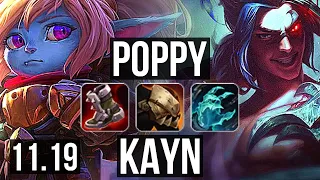 POPPY vs KAYN (JUNGLE) | 6/0/6, 500+ games, Dominating, Rank 14 Poppy | EUW Grandmaster | v11.19