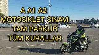 A A1 A2 Motosiklet Sınav Güzergâhı Tam Parkur , Tüm Kurallar, Antalya Muratpaşa Motor Sınav Alanı