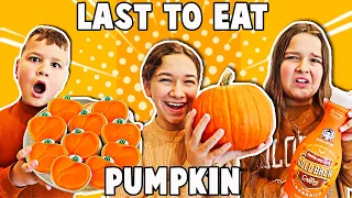 LAST TO EAT ANYTHING PUMPKIN WINS A MYSTERY PRIZE!! | JKREW