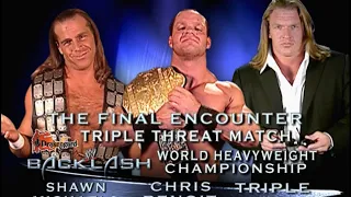 Chris Benoit vs Triple H vs Shawn Michaels Backlash 2004 Highlights