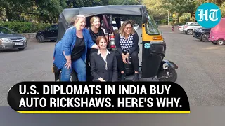 American women diplomats drive autos in Delhi, ditch their bulletproof cars | Watch