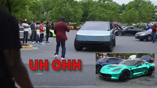 Almost Hit by a CYBERTRUCK!?? Corvette c8 z06 and More!!