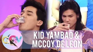 McCoy and Kid drink pig brain shake | GGV