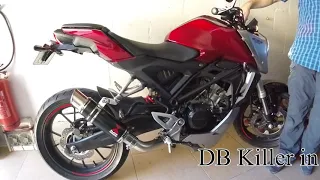 CB125R NEOS BLACK WIDOW EXHAUST UPGRADE VS OEM BG36R SILENCER