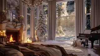 Snowy Night's Sleep: Cozy Fireplace ASMR Soundscape for Peaceful and Relaxing Winter Nights