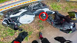 BIKER CRUSHED BY HIS OWN BIKE - Crazy Motorcycle Moments - Episode 509