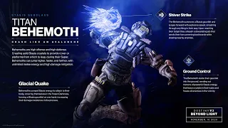 NEW Behemoth Stasis Subclass FIRST LOOK - Titan Stasis Spotlight - Destiny 2