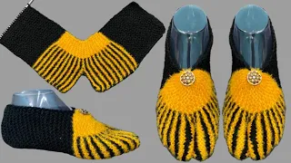 New Knitting Pattern/Design For Ladies Socks/Shoes/Slippers/Jutti/Jurab/Booties/Anguthe Wali # 203