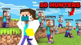 50 A.I Hunters Vs Speedrunner In Minecraft | Mcaddon