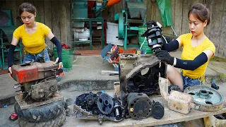 diesel engine repair and restoration girl, tractor repair / daily life LT