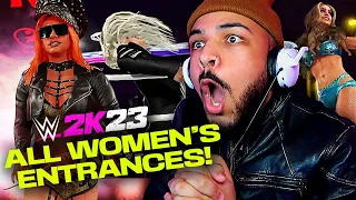 WWE 2K23 ALL WOMEN'S ENTRANCES AND NEW WIGS REACTION PT. 1